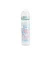 Biberon adulte LittleForBig en verre 450 ml imprimé oursons roses et accents bleus avec tétine à débit rapide