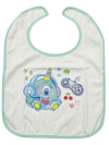 Bavoir adulte Rearz Lil’ Monsters Twinkle blanc avec bordure turquoise et dos imperméable