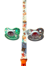 Set de deux tétines adulte Rearz Woodland Whimsy avec motifs renard et écureuil et étui de rangement.