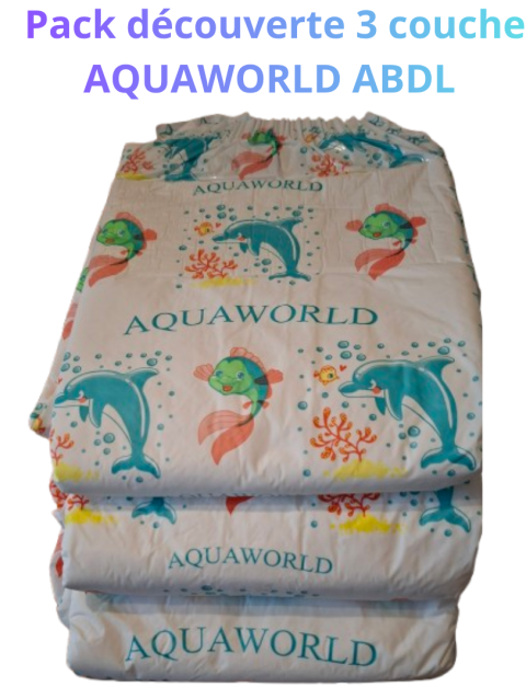 Pack découverte de 3 couches adultes plastifiées Aquaworld ABDL